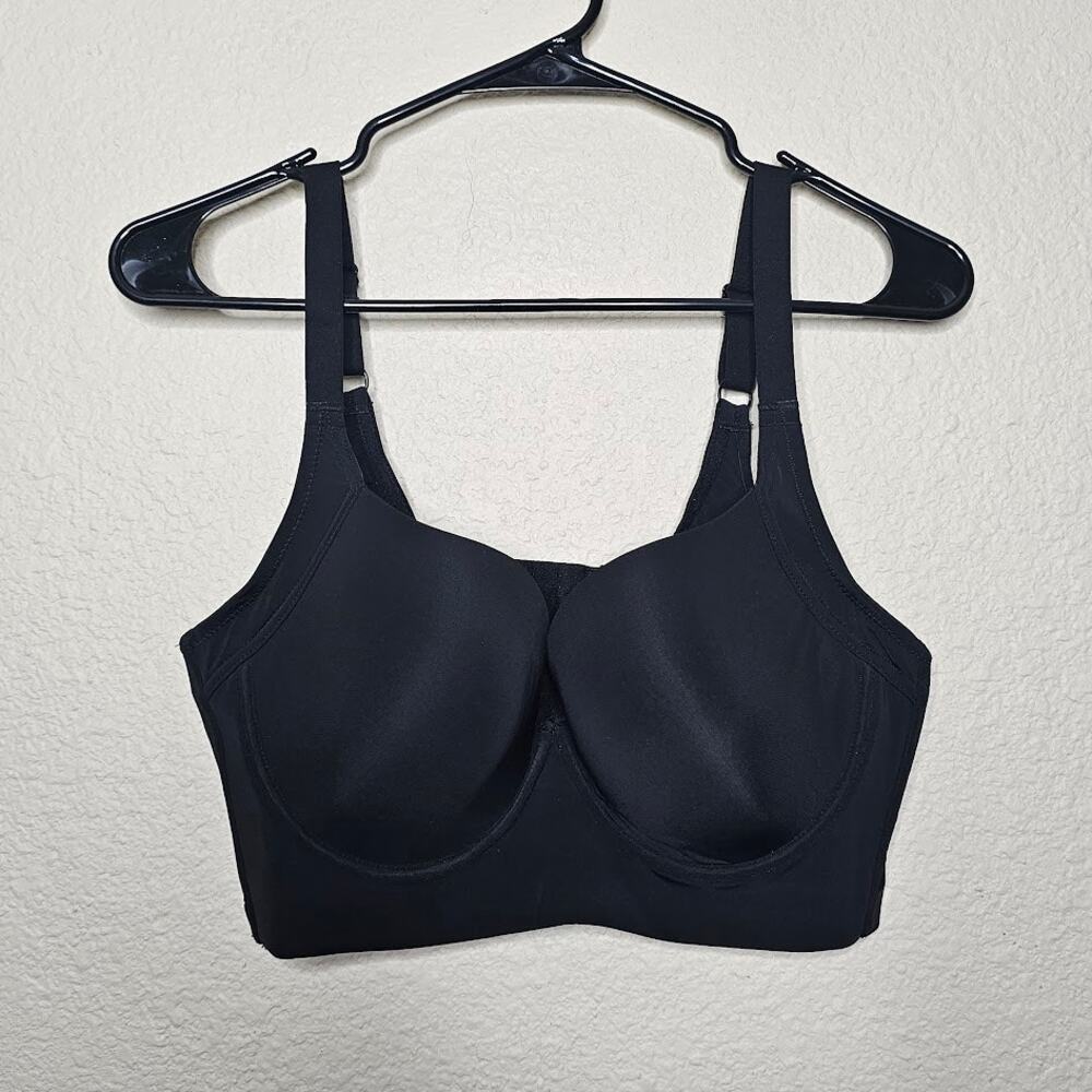 SHECURVE Solid Black Full Coverage Smoothing Bra Women's size 38D wireless